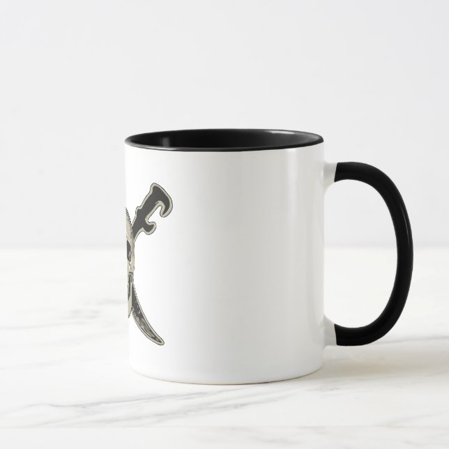 Caneca Pirata (Crânio) -  preto Ringer Mug de 11 oz (Direita)