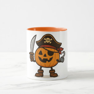 Caneca Pirata das Halloween Jack-o-Lanterna
