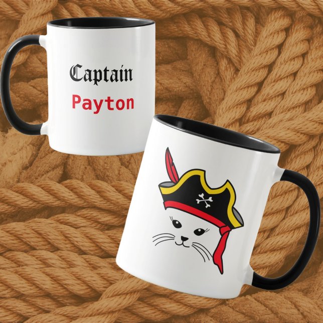 Caneca Pirata de Gatos Personalizável (Criador carregado)