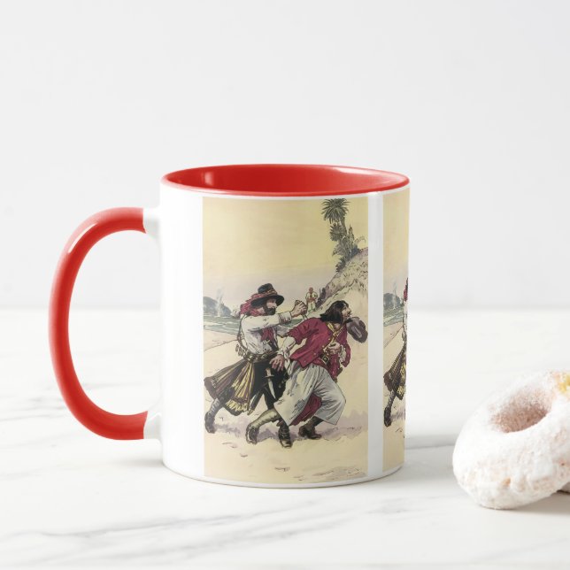 Caneca Piratas Antigos, Duelo até a Morte na Praia (Com Donut)