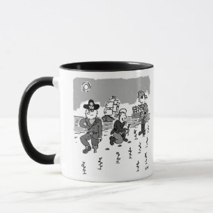 Caneca Piratas estão se jardinando usando uma perna de ma