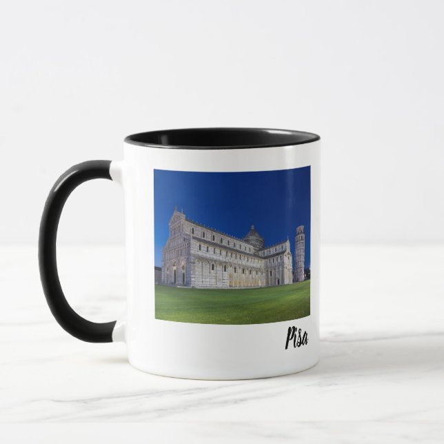 Caneca Pisa Leanding Tower Night Panorama Itália Gift (Esquerda)
