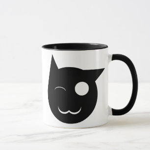 Caneca Pisc o copo do gato preto