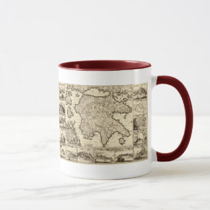 Caneca Piscina 1688/mapa Peloponnesian grego