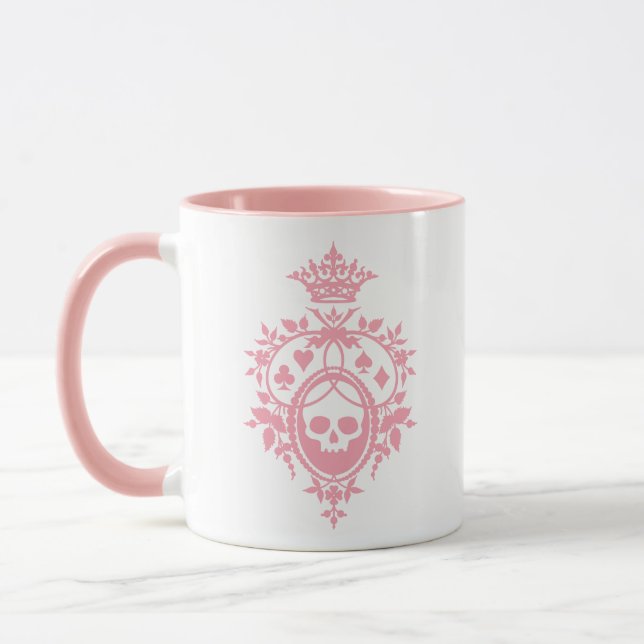 Caneca Piso cor-de-rosa com caveira e caneta (Esquerda)