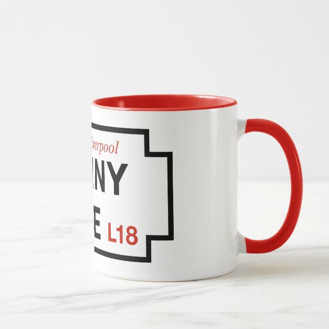 Caneca Pista da moeda de um centavo, sinal de rua, (Direita)