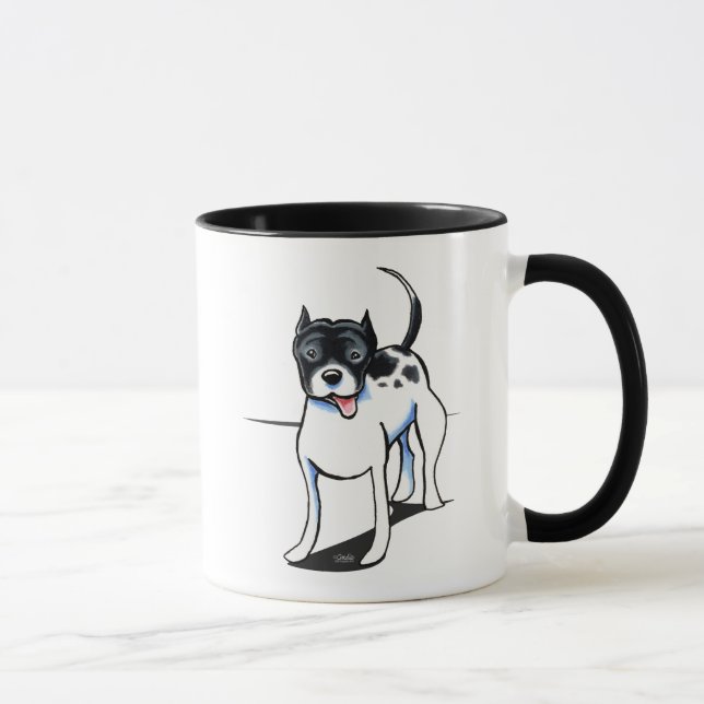 Caneca Pit Bull APBT Preto Branco (Direita)