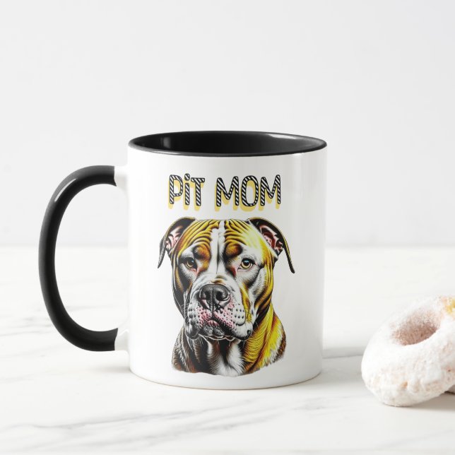 Caneca Pit Bull Mãe | Pão-Cão (Com Donut)