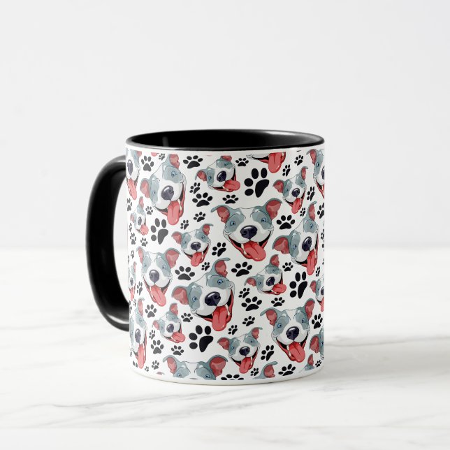 Caneca Pit Touro-Pimenta-Americana Pet Puppy Cão (Frente Esquerda)