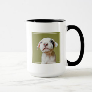Caneca Pitbull com o olho manchado preto