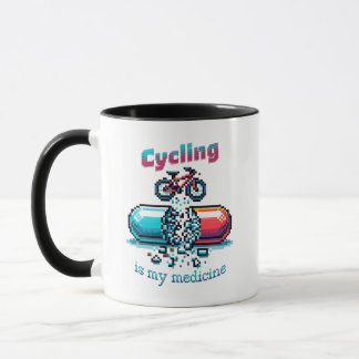 Caneca Pixel Art Cycling Mug