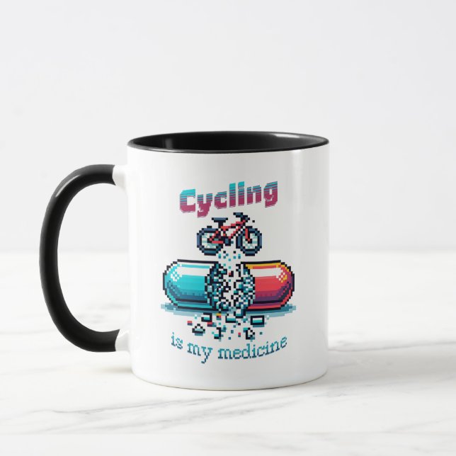 Caneca Pixel Art Cycling Mug (Esquerda)