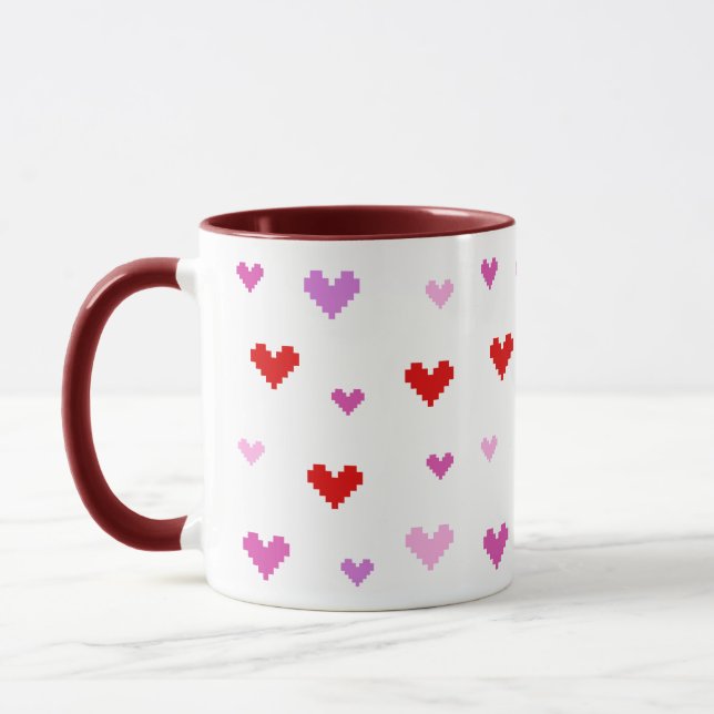 Caneca Pixel-Herzen – Retro Love im 8-Bit-Stil (Esquerda)
