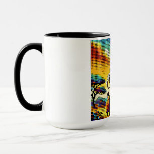 Caneca pixelated image of a dragon trainer