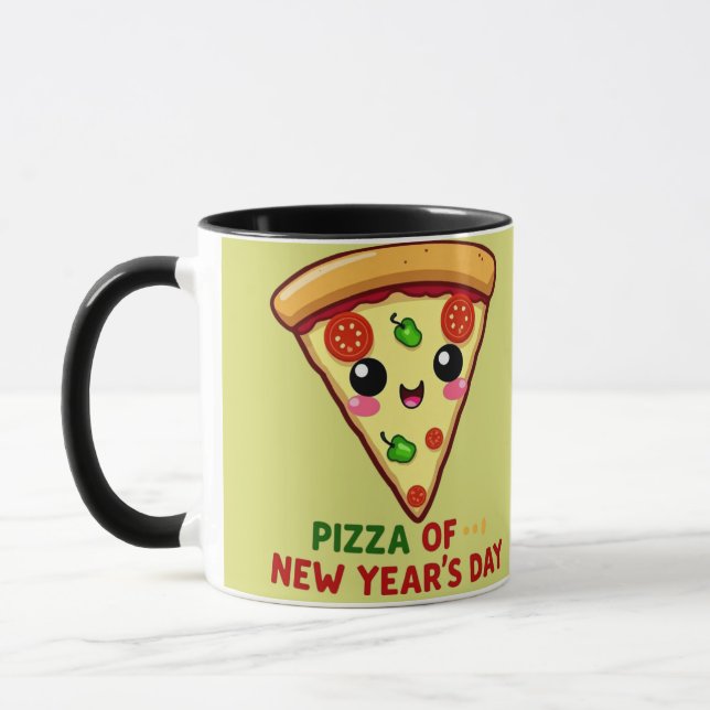 Caneca pizza de dia do ano novo (Esquerda)
