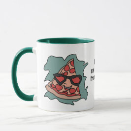 Caneca Pizza minimalista com óculos de sol