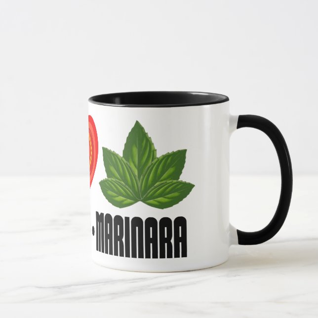 Caneca Pizza - Sinal de Paz Tomato Heart e Folhas de Basi (Direita)