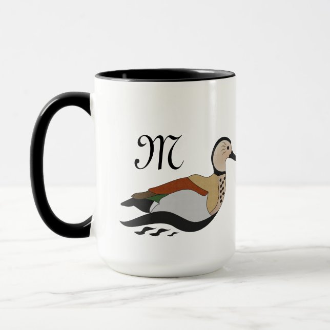 Caneca Placa de Nadação de Pato Teal Anel Adorável (Esquerda)