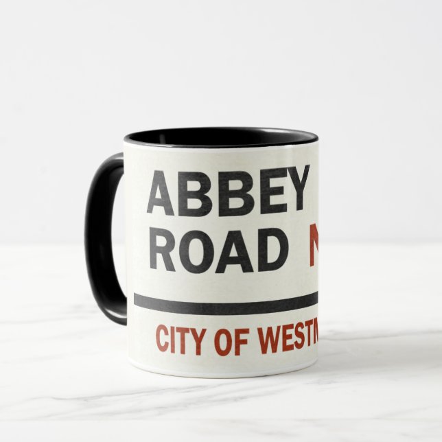 Caneca Placa de rua Abbey Road Londres (Frente Esquerda)