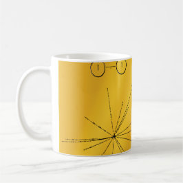Caneca Placa Dourada da Sonda Espacial Pioneer 10 da NASA