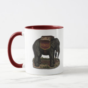 Caneca Placa Retroativa de Elefante de Circo Grande Vinta