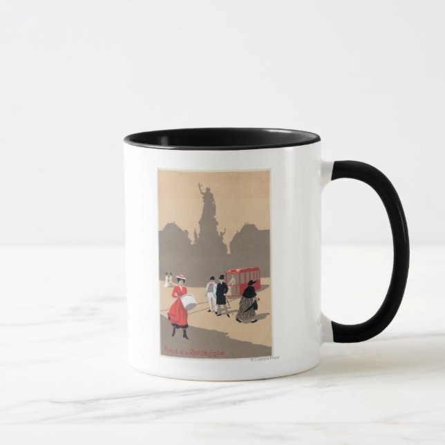 Caneca Place de la Republique Art Deco Scene (Direita)