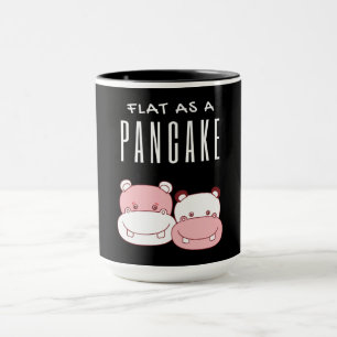 Caneca Plana Como Casal De Pancake Hippo Pista