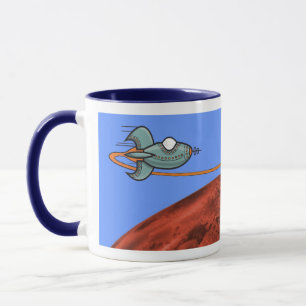 Caneca Planeta de Alienígena de Nave Espacial de Cartoon