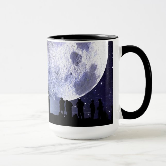 Caneca Planetário Silhuettes Luas Estrelas Astronomia (Direita)