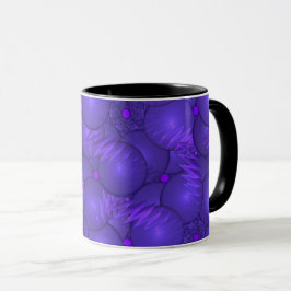 Caneca Planetas roxos, padrão fractal moderno