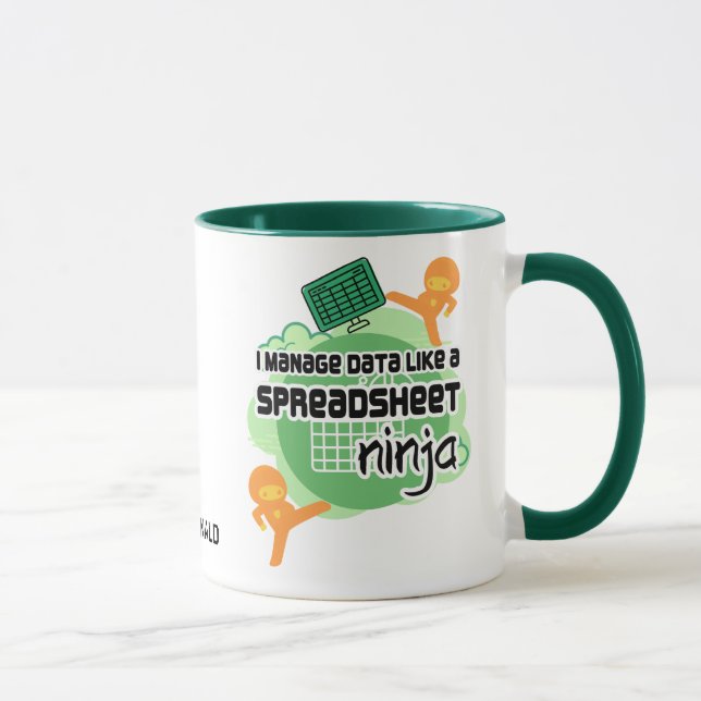 Caneca PLANILHA DO Gerenciador de Dados Personalizado NIN (Direita)