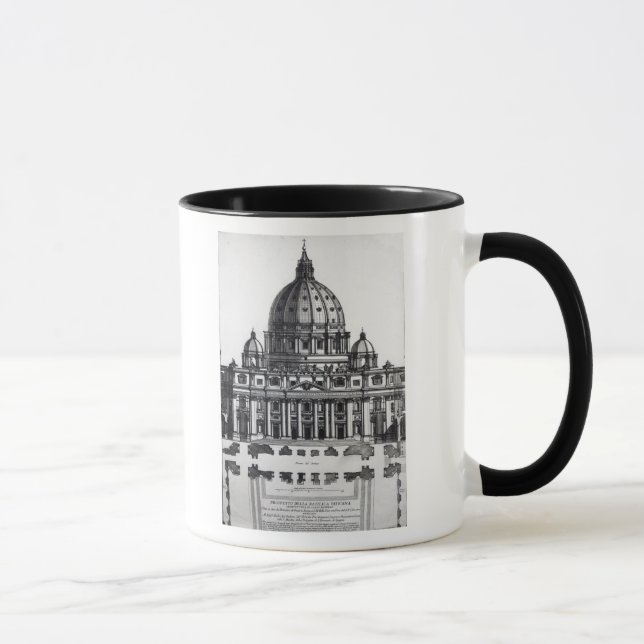 Caneca Plano de St Peter, Roma, gravada perto (Direita)