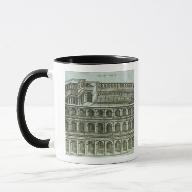 Caneca Plano do teatro de Marcellus, Roma, 1558 (engr (Esquerda)
