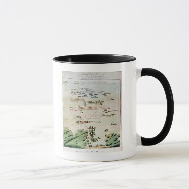 Caneca Plano e ideia da batalha de Waterloo (Direita)