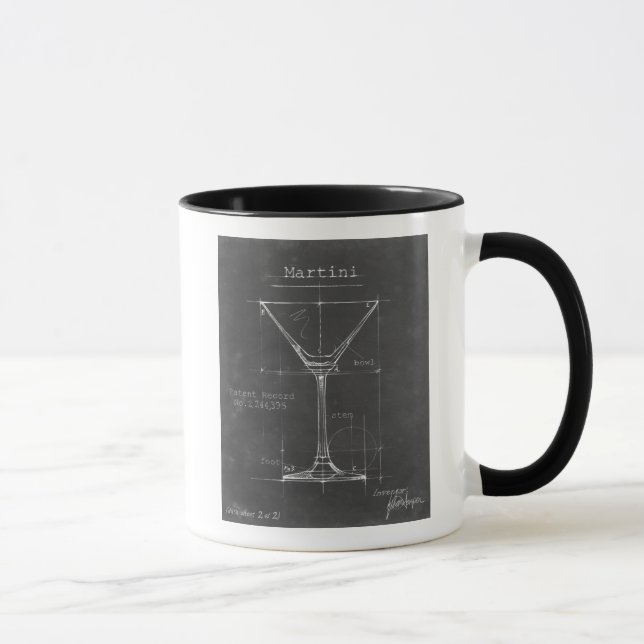 Caneca Planta de vidro preto e branco da Martini (Direita)