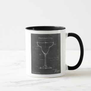 Caneca Planta de vidro preto e branco margarita