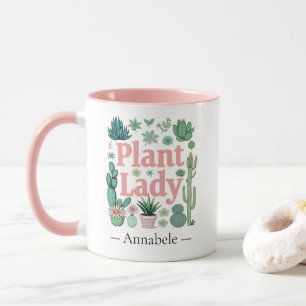 Caneca Planta Lady Cute Personalizada Mug De Café De Dois
