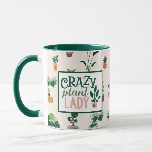 Caneca Planta Louca Lady Engraçada Coffee Mug (Esquerda)