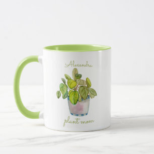 Caneca Planta Mãe Aquarela Plantas Domésticas Potentes 