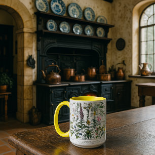 Caneca Plantas Medicinais & Flores por Adolphe Millot