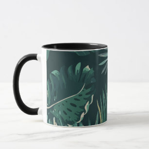 Caneca Plantas Tropicais Verdes Escuras