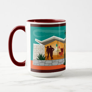 Caneca Plate Roof Modern House do século Médio 15 oz