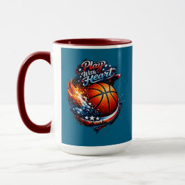 Caneca Play With Heart Basketball Motivational Combo Mug