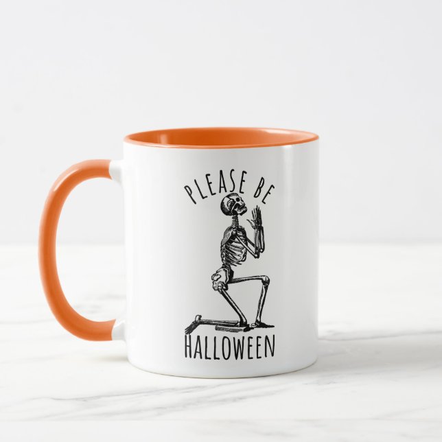 Caneca Please Be Halloween Spooky Season Skeleton Bones (Esquerda)
