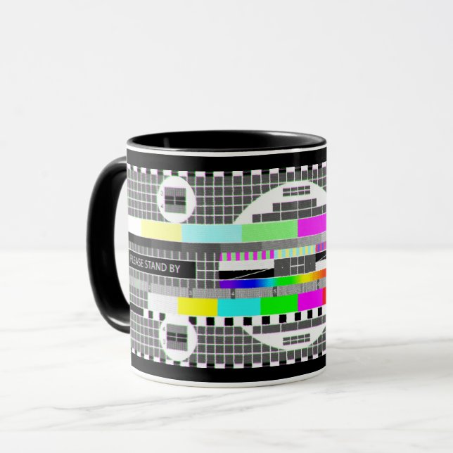 Caneca "Please Stand By" Tv Television Test Card (Frente Esquerda)
