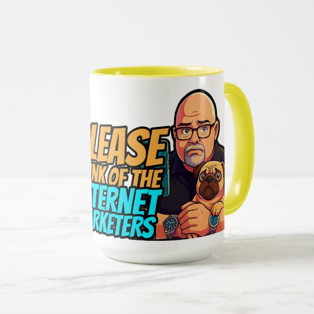 Caneca Please Think of the Internet Marketers Mug (Frente Esquerda)