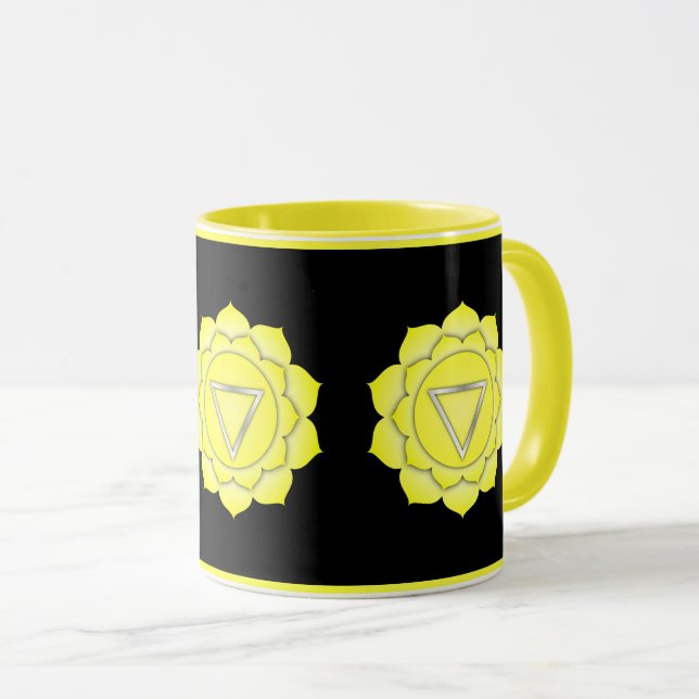 Caneca Plexus Chakra Zen Yoga Namaste Amarelo (Frente Esquerda)