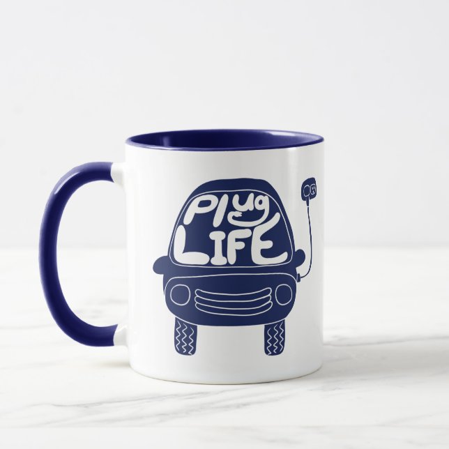 Caneca Plug Life Cole Marinho Blue Electric Car (Esquerda)