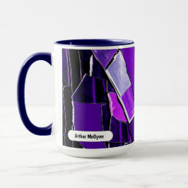 Caneca Plum Noir Glitch Glam Metallic Texture