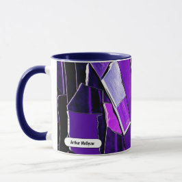 Caneca Plum Noir Glitch Glam Metallic Texture